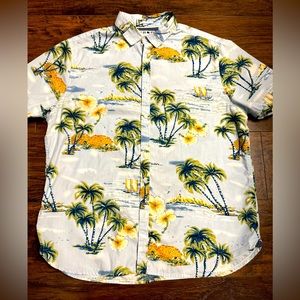 Cactus Man Ricky Singh Hawaiian Button Up Shirt Men Size XL Palm Trees